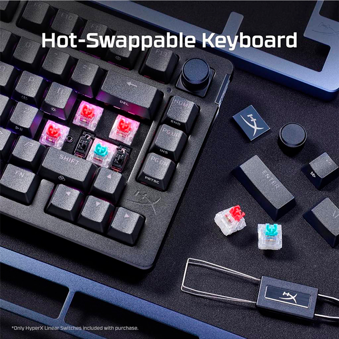 Teclado Mecánico Gaming Hyperx Alloy RISE Switch Red Lineal Usb-c LATAM 5