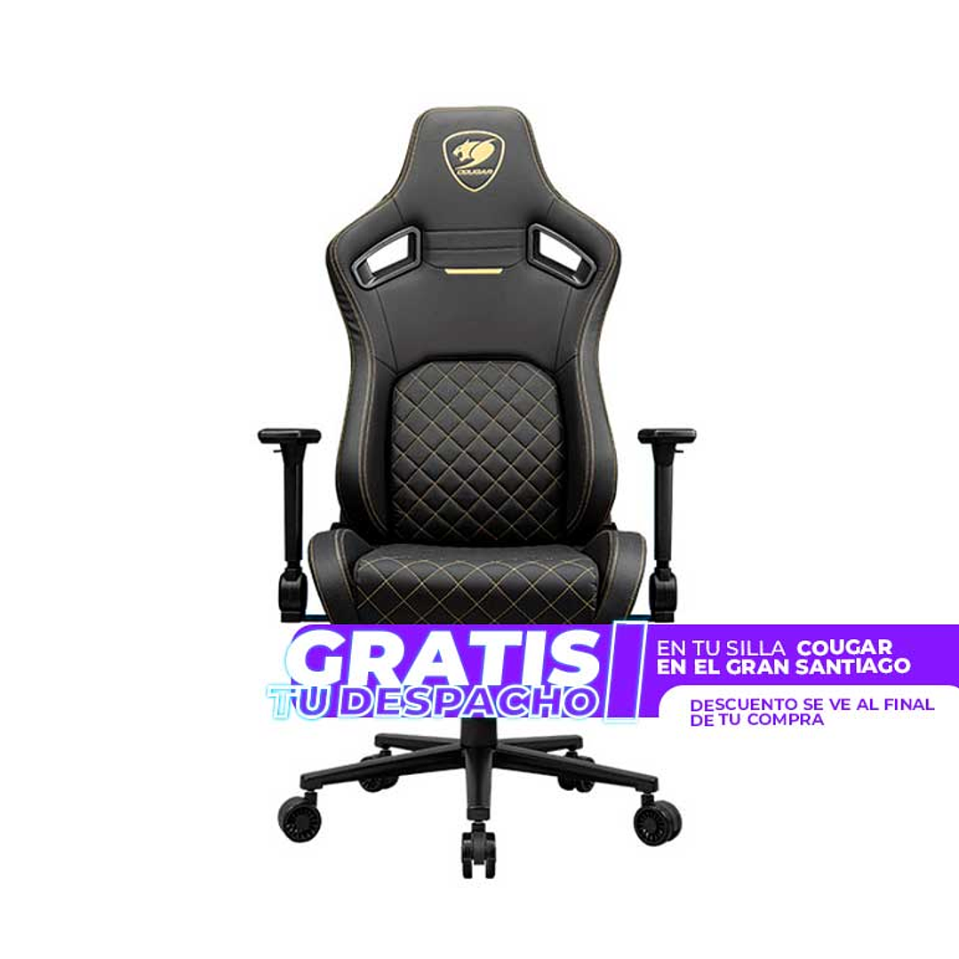 Silla Profesional Cougar Defensor Gold XL Apoyabrazos plegable 4D Cuero PVC 1