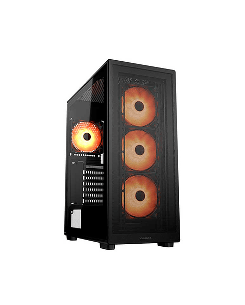 Gabinete gamer Cougar MX220 RGB Black 4 ventiladores ARGB
