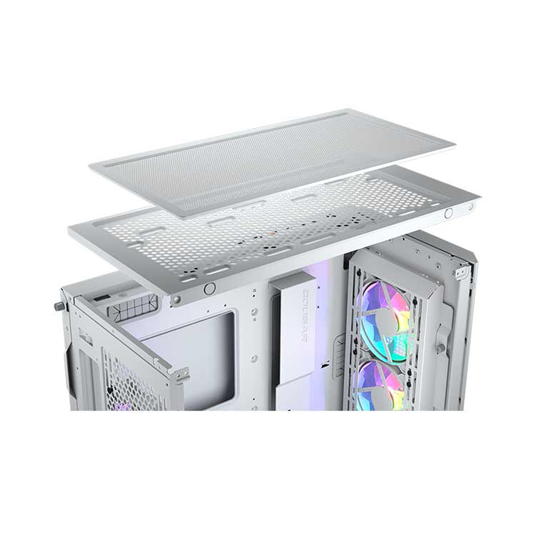Gabinete Gamer Cougar Airface PRO RGB White 4 ventiladores ARGB incluidos 4