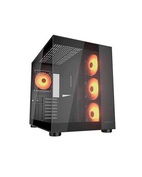 Gabinete gamer Cougar FV150 RGB Black 4 ventiladores ARGB