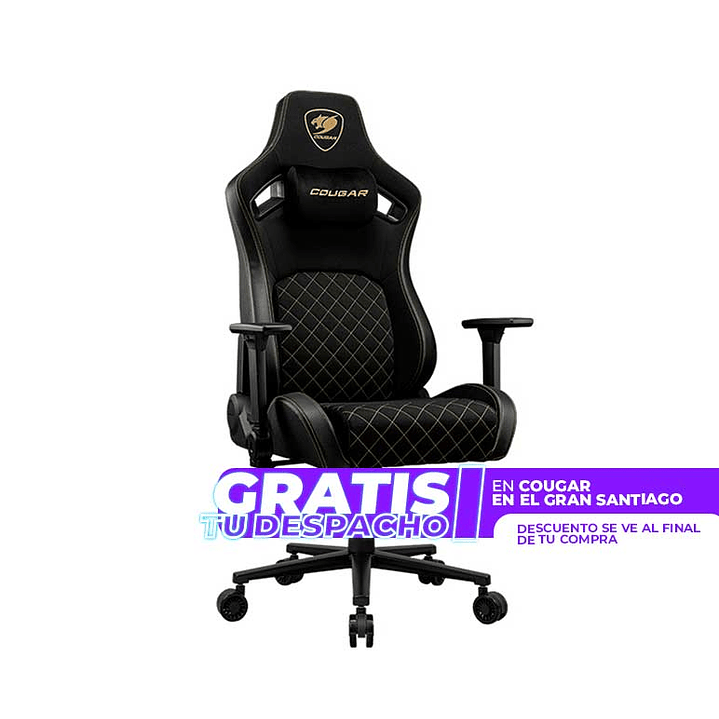 Silla Profesional Cougar Defensor Gold F Apoyabrazos plegable 4D Tela 1