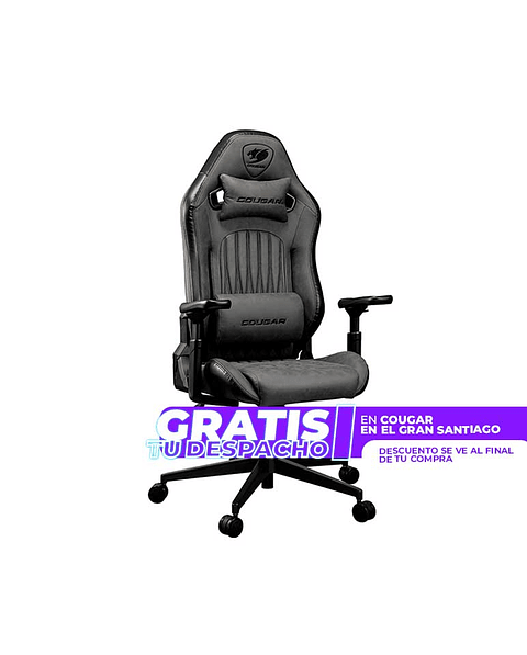 Silla Profesional Cougar Explore JET GRAY F apoyabrazos con hiperrotación 3D