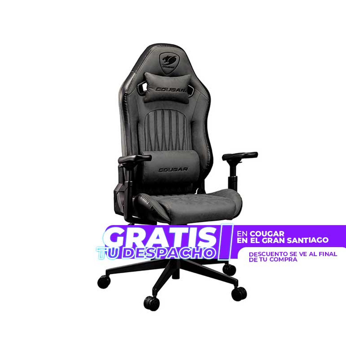 Silla Profesional Cougar Explore JET GRAY F apoyabrazos con hiperrotación 3D 1