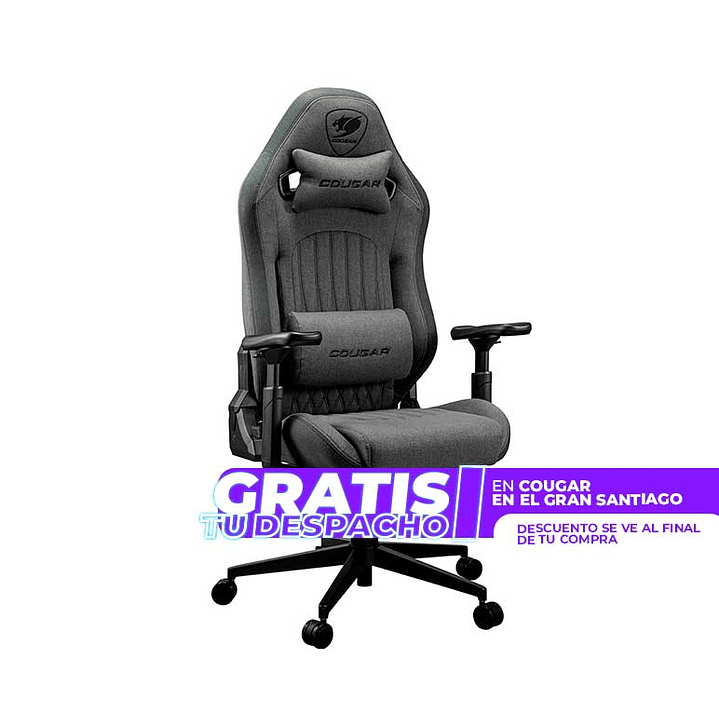 Silla Profesional Cougar Explore Royal Gray F apoyabrazos con hiperrotación 3D 1