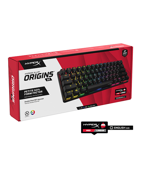 Teclado Mécanico Gamer HyperX Alloy Origins RGB 60 RED [SEGUNDA SELECCION]