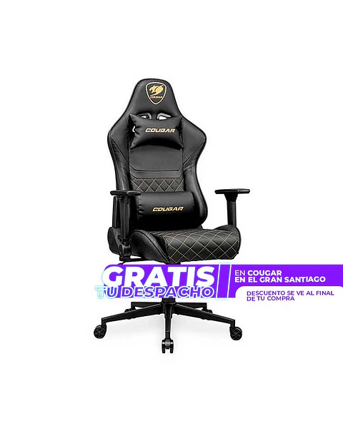 Silla Profesional Cougar Armor One V2 Gold apoyabrazos plegables 4D inclinacion 155°