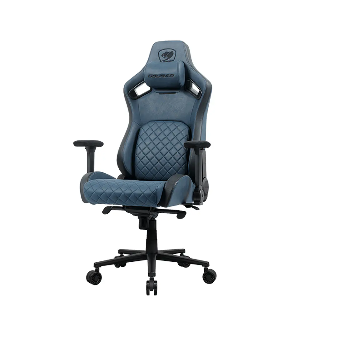 Silla Profesional Cougar Defensor S Navy Blue F  Apoyabrazos plegable 4D Cuero PVC suave 5