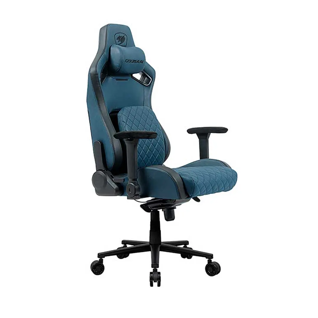 Silla Profesional Cougar Defensor S Navy Blue F  Apoyabrazos plegable 4D Cuero PVC suave 2