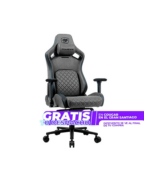 Silla Profesional Cougar Defensor S Jet Gray F Apoyabrazos plegable 4D Cuero PVC suave