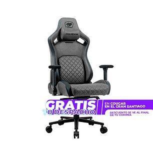 Silla Profesional Cougar Defensor S Jet Gray F Apoyabrazos plegable 4D Cuero PVC suave