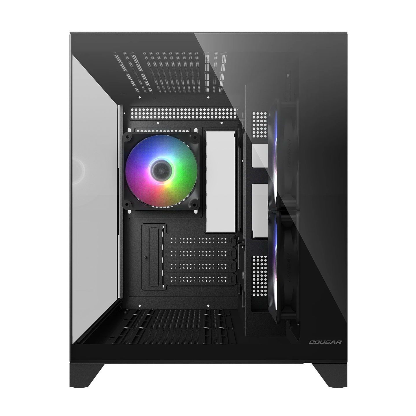 Gabinete Gamer Cougar Fv150 Mini  Rgb Black 3 Ventiladores 3
