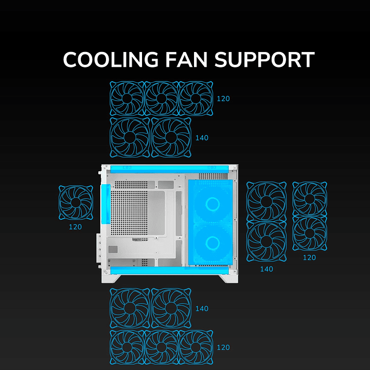 Gabinete Gamer Cougar Fv150 Mini  Rgb Black 3 Ventiladores 4