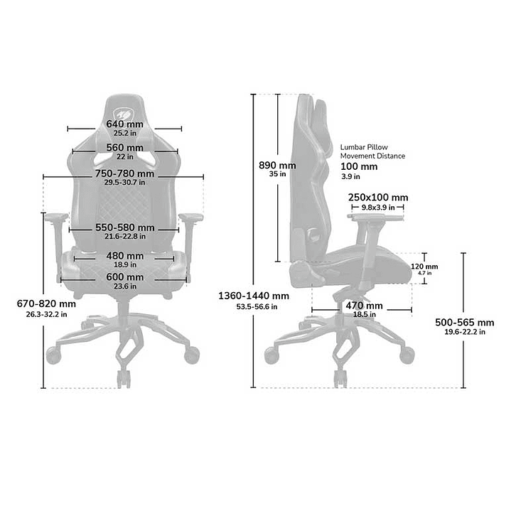 Silla Gamer Ergonomica Cougar Titan Pro V2 Gold F 8