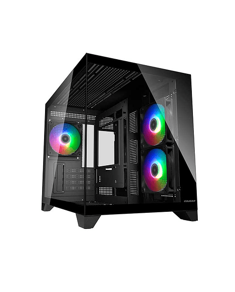 Gabinete Gamer Cougar Fv150 Mini  Rgb Black 3 Ventiladores
