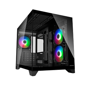 Gabinete Gamer Cougar Fv150 Mini  Rgb Black 3 Ventiladores