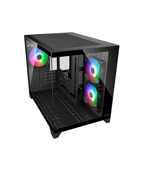 Gabinete Gamer Cougar Fv150 Mini  Rgb Black 3 Ventiladores
