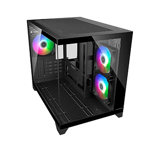 Gabinete Gamer Cougar Fv150 Mini  Rgb Black 3 Ventiladores