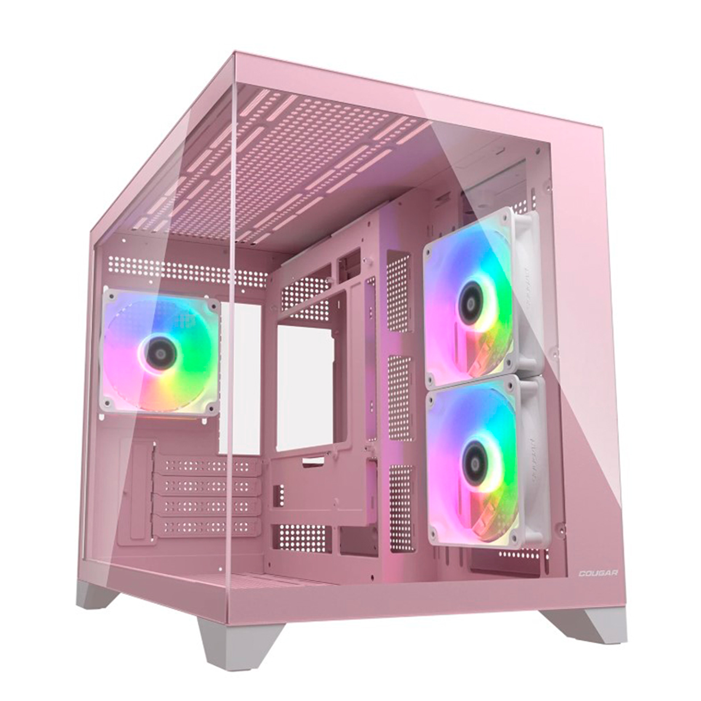 Gabinete Gamer Cougar Fv150 Mini Rgb PINK 3 Ventiladores 1