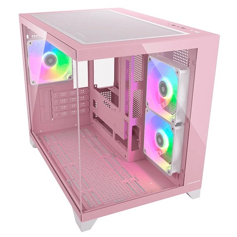 Gabinete Gamer Cougar Fv150 Mini Rgb PINK 3 Ventiladores