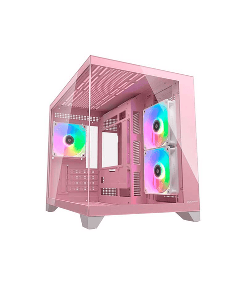 Gabinete Gamer Cougar Fv150 Mini Rgb PINK 3 Ventiladores