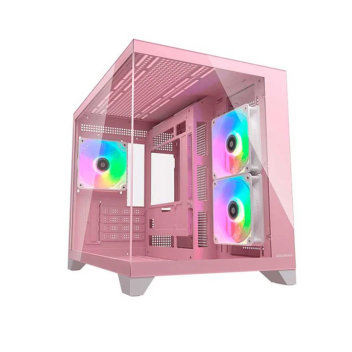 Gabinete Gamer Cougar Fv150 Mini Rgb PINK 3 Ventiladores 1