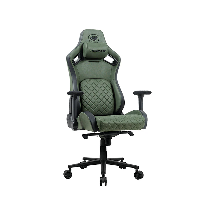 Silla Profesional Cougar Defensor S Army Green F  Apoyabrazos plegable 4D Cuero PVC suave 1