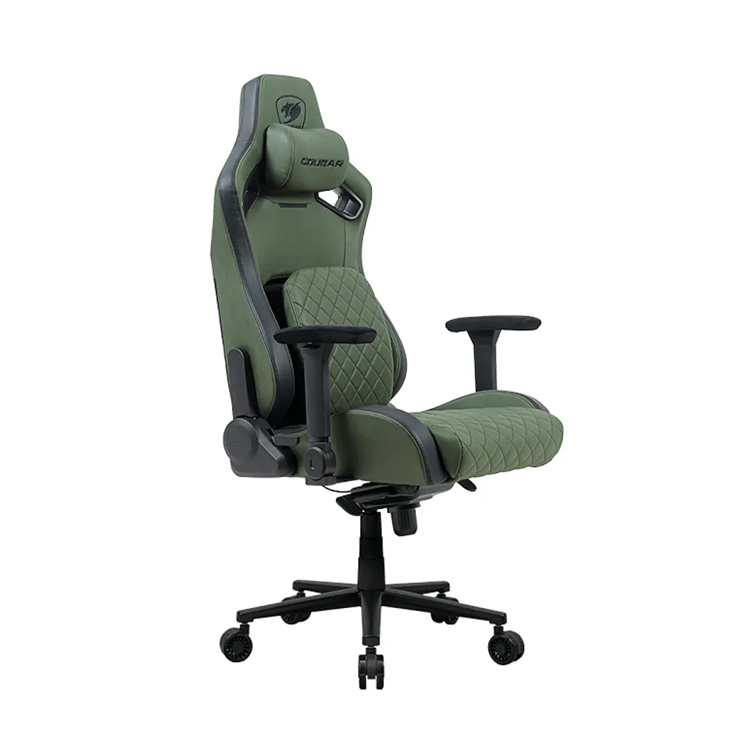 Silla Profesional Cougar Defensor S Army Green F  Apoyabrazos plegable 4D Cuero PVC suave 3