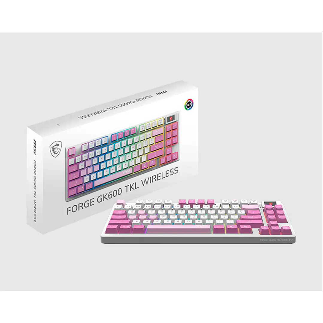 Teclado Mecanico MSI Forge GK600 TKL VIOLET US Wireless y Bluetooth  3
