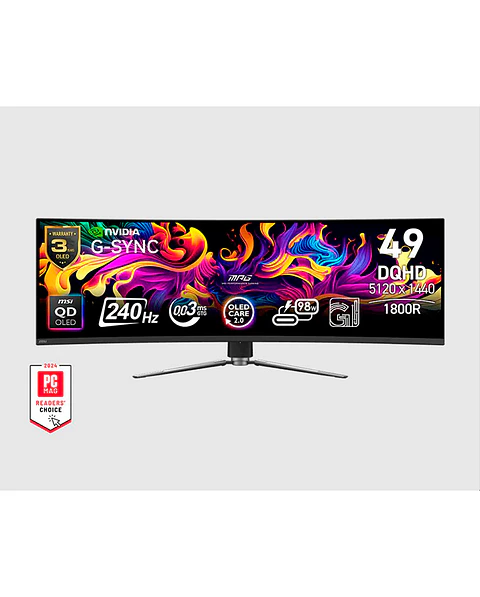 Monitor Gamer Curvo MSI 49” MPG 491CQPX QD-OLED 240HZ 0.03MS