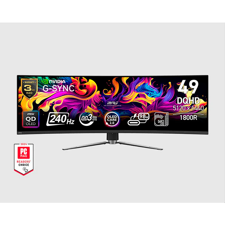 Monitor Gamer Curvo MSI 49” MPG 491CQPX QD-OLED 240HZ 0.03MS 1