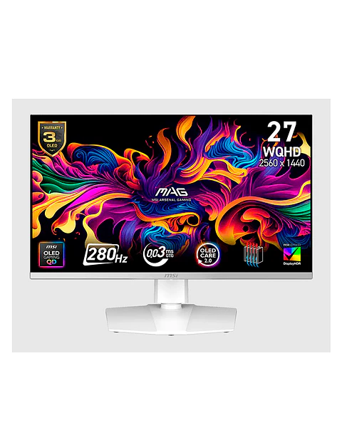 Monitor Gamer MSI 27” MAG 272QPW QD-OLED X28 280HZ 0.03ms