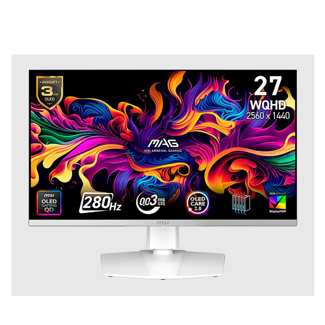 Monitor Gamer MSI 27” MAG 272QPW QD-OLED X28 280HZ 0.03ms 1