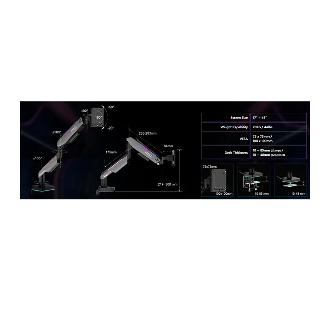 Soporte MSI para monitores alta resistencia MPG MT201R V2 7