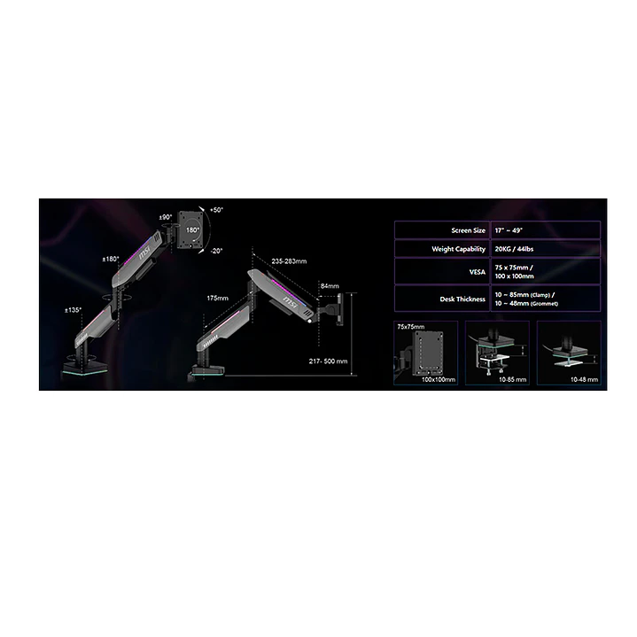 Soporte MSI para monitores alta resistencia MPG MT201R V2 7