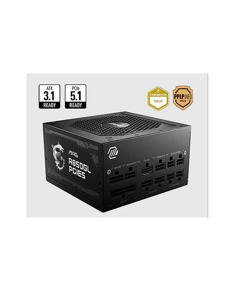 Fuente de poder MSI  850 W MAG A850GL PCIE5 ATX 3.0