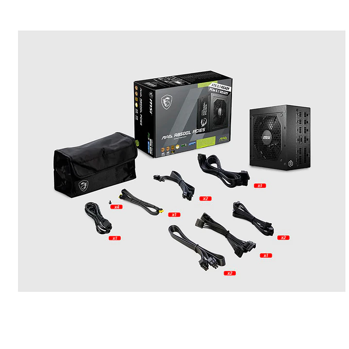 Fuente de poder MSI  850 W MAG A850GL PCIE5 ATX 3.0 5