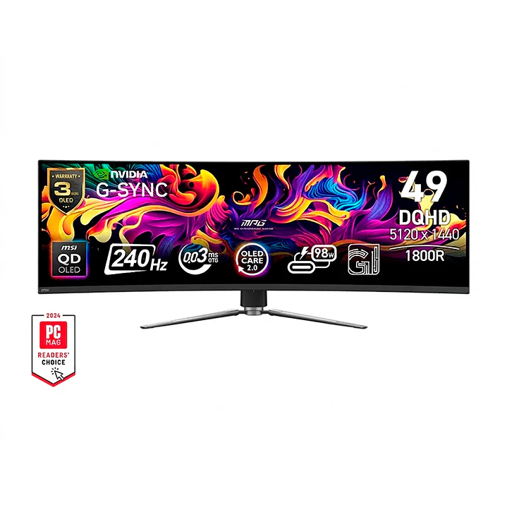 Monitor Gamer Curvo MSI 49” MPG 491CQPX QD-OLED 240HZ 0.03MS 1