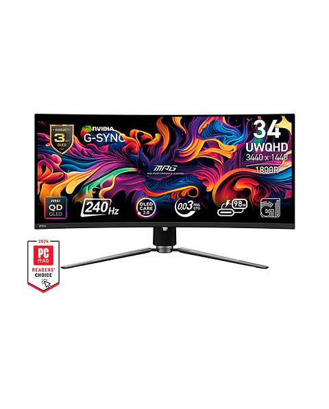 Monitor Gamer Curvo MSI 34” MPG 341CQPX QD-OLED 240HZ 0.03MS