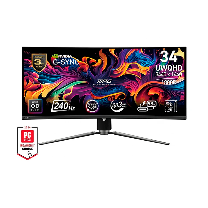 Combo Monitor Gamer Curvo MSI 34” MPG 341CQPX QD-OLED 240HZ 0.03MS + Brazo MT201 de regalo 2
