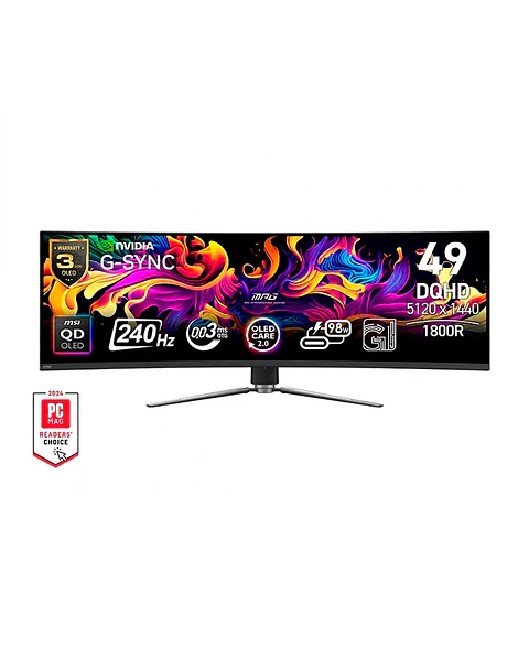 Combo Monitor Gamer Curvo MSI 49” MPG 491CQPX QD-OLED 240HZ 0.03MS + Brazo MT201 de regalo