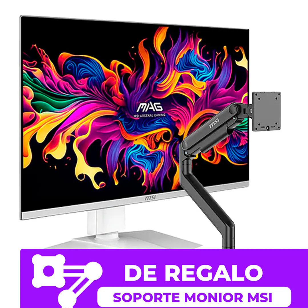 Combo Monitor Gamer MSI 27” MAG 272QPW QD-OLED X28 280HZ 0.03ms + Brazo MT201 de regalo 1