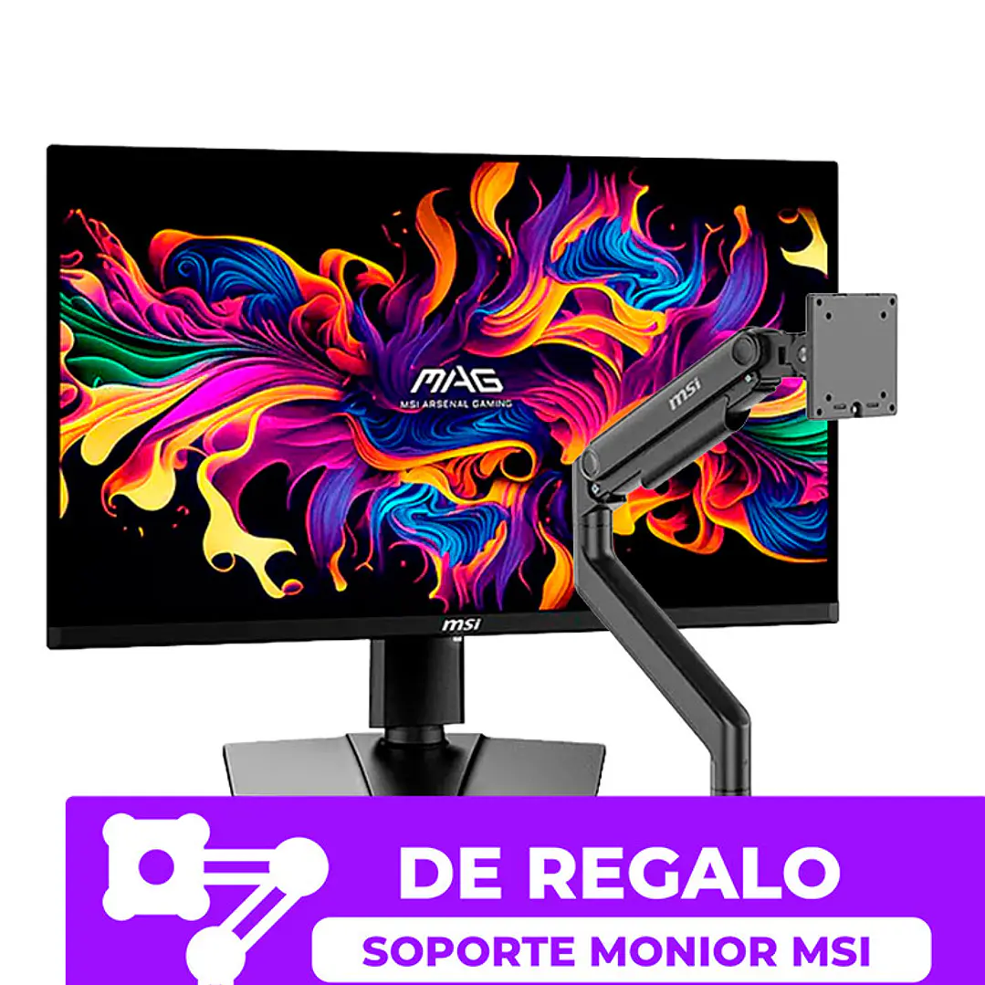 Combo Monitor Gamer MSI 27” MAG 271QPX QD-OLED 360HZ 0.03MS + Brazo MT201 de regalo 1