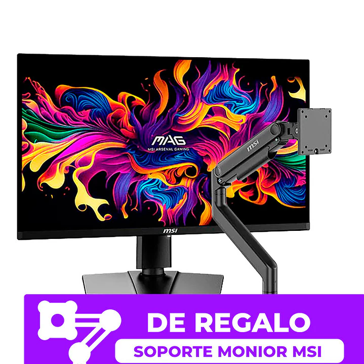Combo Monitor Gamer MSI 27” MAG 271QPX QD-OLED 360HZ 0.03MS + Brazo MT201 de regalo 1