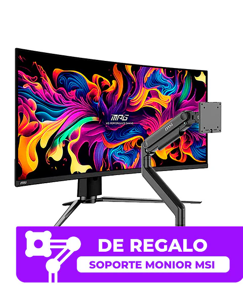 Combo Monitor Gamer Curvo MSI 34” MPG 341CQPX QD-OLED 240HZ 0.03MS + Brazo MT201 de regalo