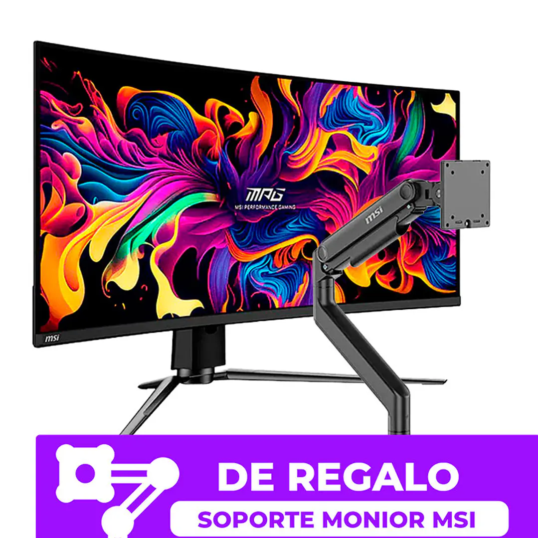 Combo Monitor Gamer Curvo MSI 34” MPG 341CQPX QD-OLED 240HZ 0.03MS + Brazo MT201 de regalo 1