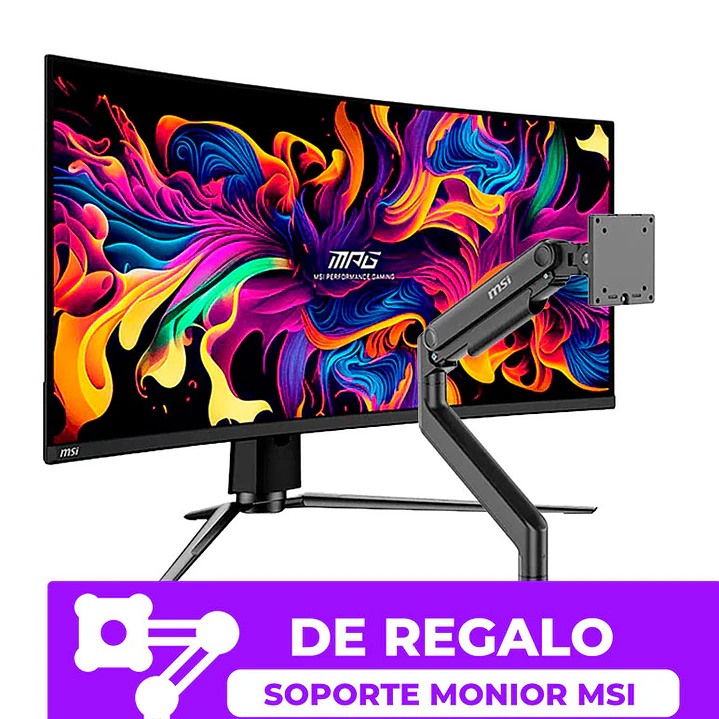 Combo Monitor Gamer Curvo MSI 34” MPG 341CQPX QD-OLED 240HZ 0.03MS + Brazo MT201 de regalo 1