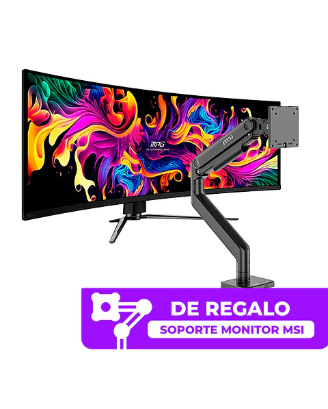 Combo Monitor Gamer Curvo MSI 49” MPG 491CQPX QD-OLED 240HZ 0.03MS + Brazo MT201 de regalo