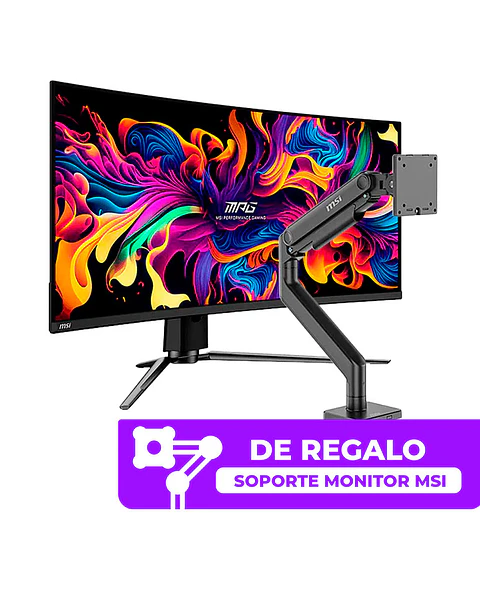 Combo Monitor Gamer Curvo MSI 34” MPG 341CQPX QD-OLED 240HZ 0.03MS + Brazo MT201 de regalo