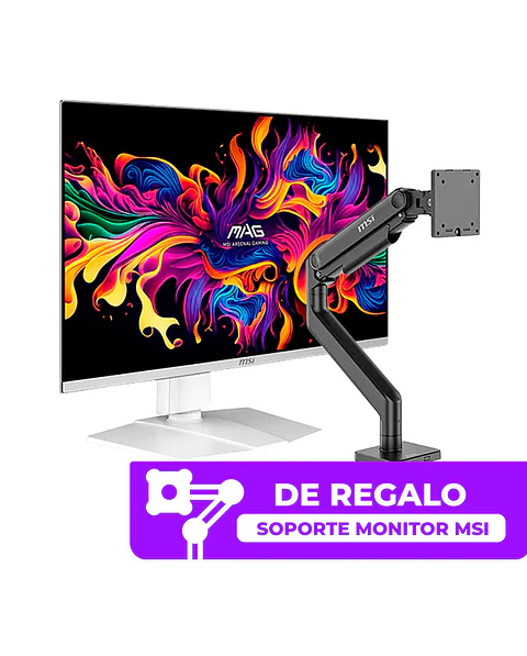 Combo Monitor Gamer MSI 27” MAG 272QPW QD-OLED X28 280HZ 0.03ms + Brazo MT201 de regalo